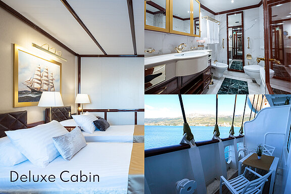 Collage der Deluxe Außenkabinen